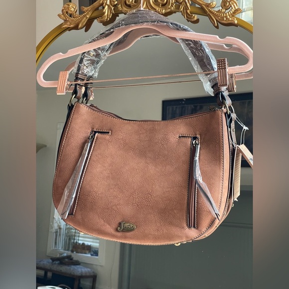 NWT Justin Shoulder Bag Cheetah Print W/Brown Trim Women’s Concealed Carry Bag - Picture 9 of 14